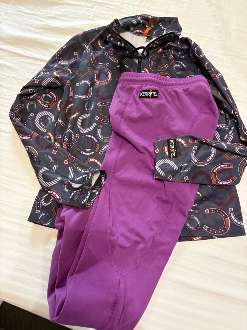 Kerrits Purple Set with Horseshoe Print Hoodie